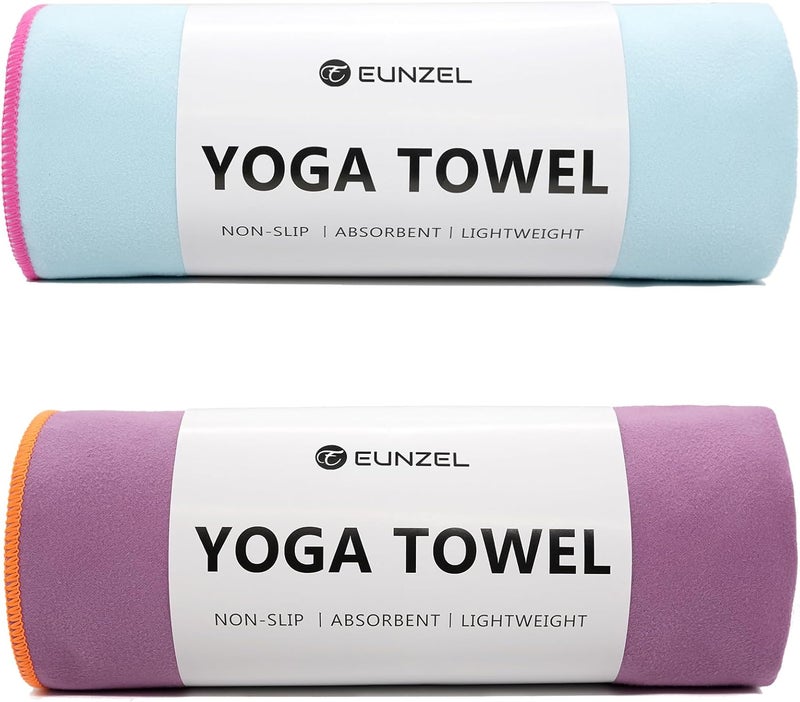 Eunzel Hot Yoga Towel Non-Slip Yoga Mat Towel Ultra-Absorbent Microfiber Towel for Hot Yoga, Pilates，Bikram and Workout 26.5"x 72" - Image 1